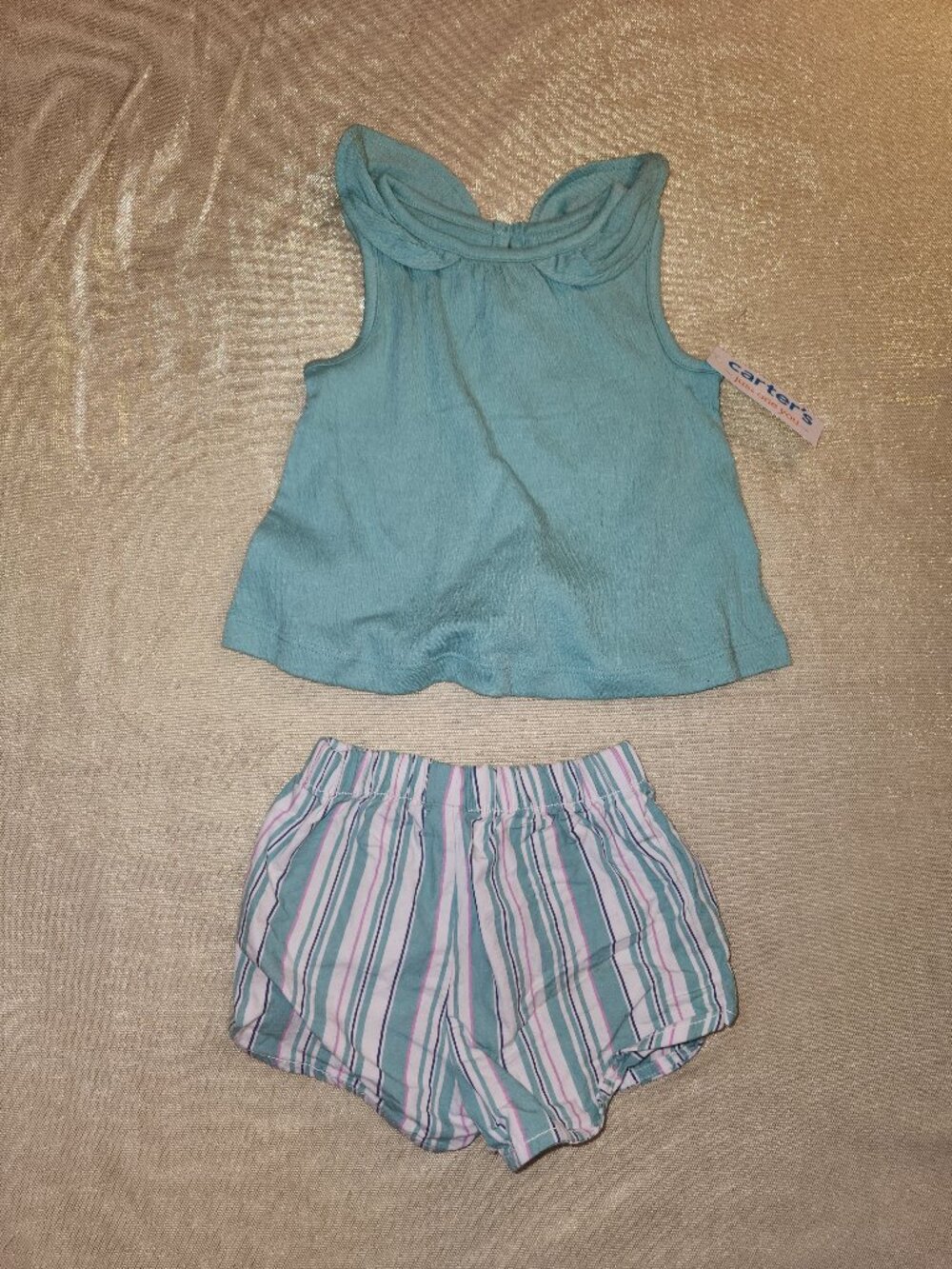 NEW Carter's Just One You Baby Girls 2 Pc Outfit Tank Top Shorts Set 12M NWT